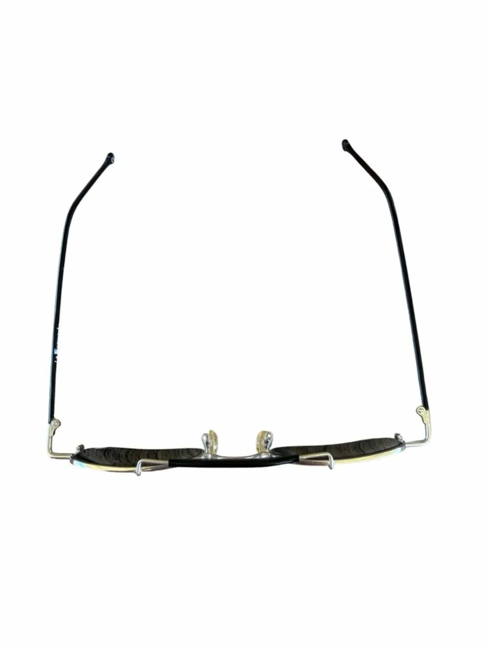 VTG l.a. Eyeworks Pine 405 Silver Black Low Profile Wire Sunglasses Artsy GUC
